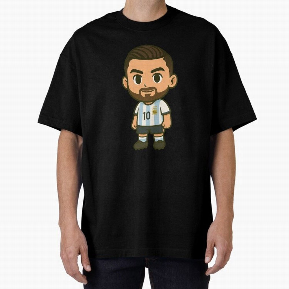 Lionel Messi Cartoon Art Argentina Classic T-Shirt Carry the Colors and Pride of Global Football Passion for FIFA World Cup 2026 Group Stage, with Messi, Neymar and Mbappe, England and Germany, Classic Soccer Heritage, Championship Pressure, Fan