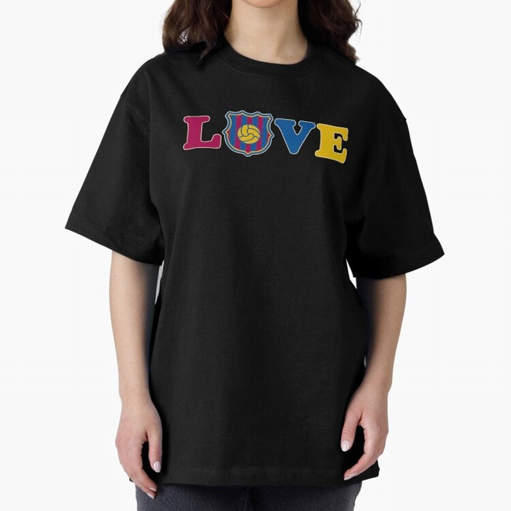 Love Barcelona Oversized T-Shirt Carry the Dream of FIFA World Cup 2026 Group Stage Spirit, Inspired by France and Portugal, Cristiano Ronaldo, Game Day Rituals, Football Legends, Country Pride and the Road to the Final; Ideal for Football Dads,