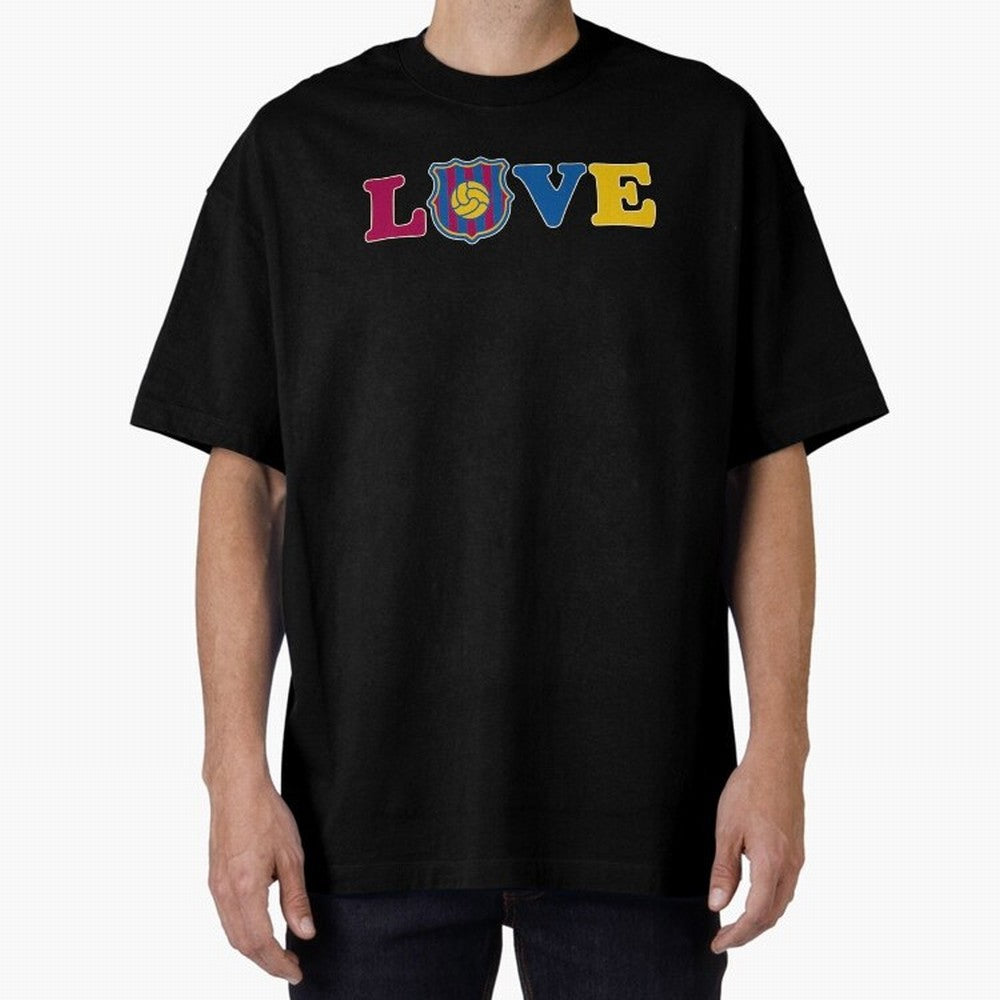 Love Barcelona Oversized T-Shirt Carry the Dream of FIFA World Cup 2026 Group Stage Spirit, Inspired by France and Portugal, Cristiano Ronaldo, Game Day Rituals, Football Legends, Country Pride and the Road to the Final; Ideal for Football Dads,