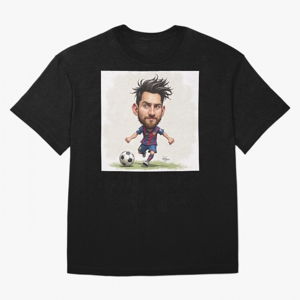 The Little Magician ¨C Caricature of Lionel Messi Oversized T-Shirt Capture FIFA World Cup 2026 Group Stage Spirit, with Argentina, France and Brazil, CR7, Goal Celebration Energy, Supporter Heritage, Football Icons and Worldwide Tournament Joy;