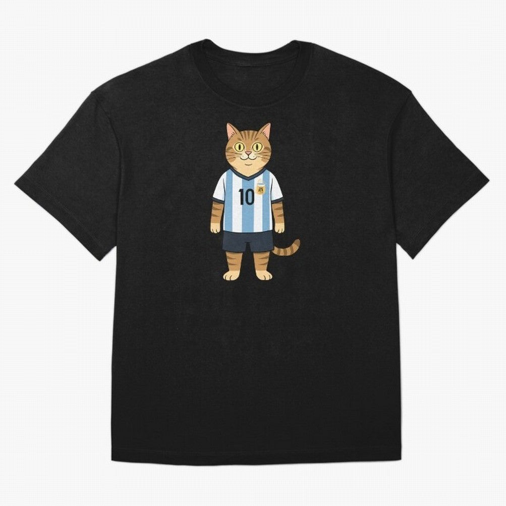 Lionel the Soccer Cat Oversized T-Shirt Fuel Your Fan Pride for FIFA World Cup 2026 for Fans of Mbappe and Neymar and Portugal, Bringing Championship Spirit, Famous Goals, Roaring Crowds and International Football Unity; Ideal for Passionate Fans