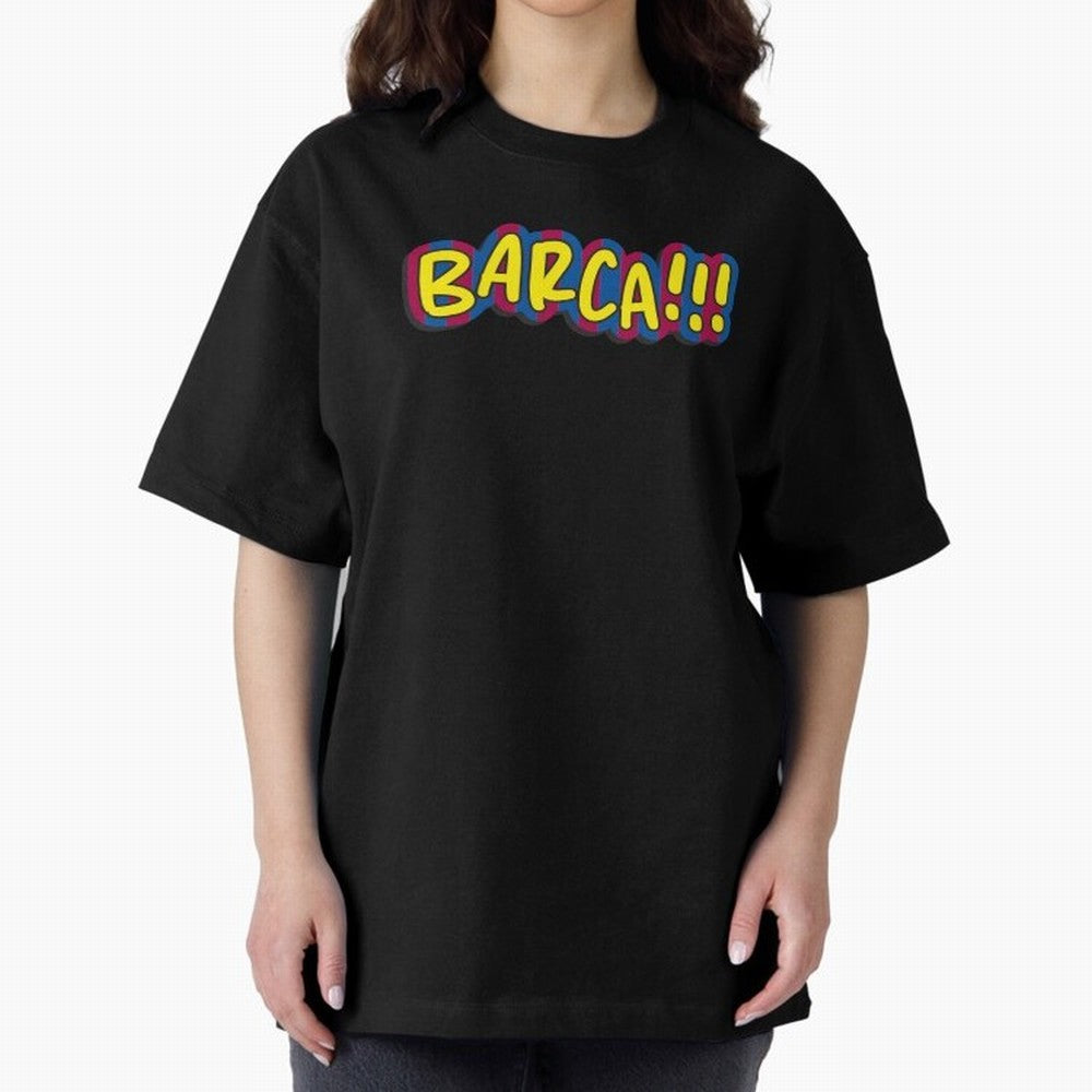 FC Barcelona Barca Oversized T-Shirt Elevate the FIFA World Cup 2026 USA Canada Mexico Journey through Messi Highlights, Spain Pride, Supporter Pride, Iconic Celebrations, Legendary Names and Global Match Day Energy; Great for Watch Parties, Sports
