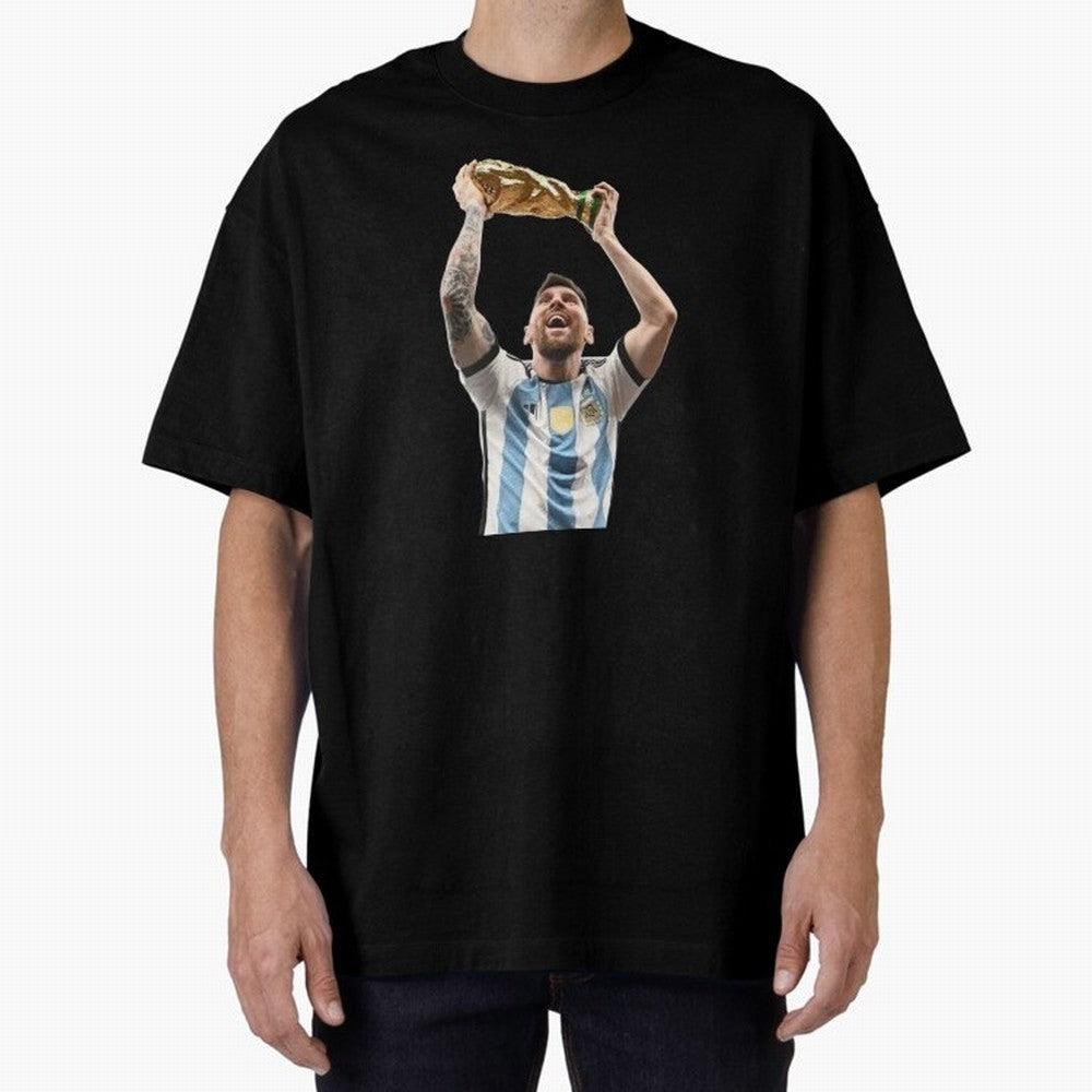 Lionel Messi lifting the World Cup Classic T-Shirt Make Your Look Match the FIFA World Cup 2026 USA Canada Mexico Journey through Messi, Neymar and Mbappe Highlights, England, France and Netherlands Pride, Game Day Rituals, Football Legends,