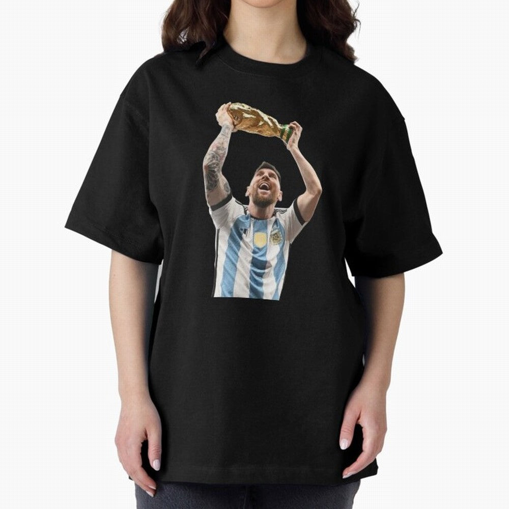 Lionel Messi lifting the World Cup Classic T-Shirt Make Your Look Match the FIFA World Cup 2026 USA Canada Mexico Journey through Messi, Neymar and Mbappe Highlights, England, France and Netherlands Pride, Game Day Rituals, Football Legends,
