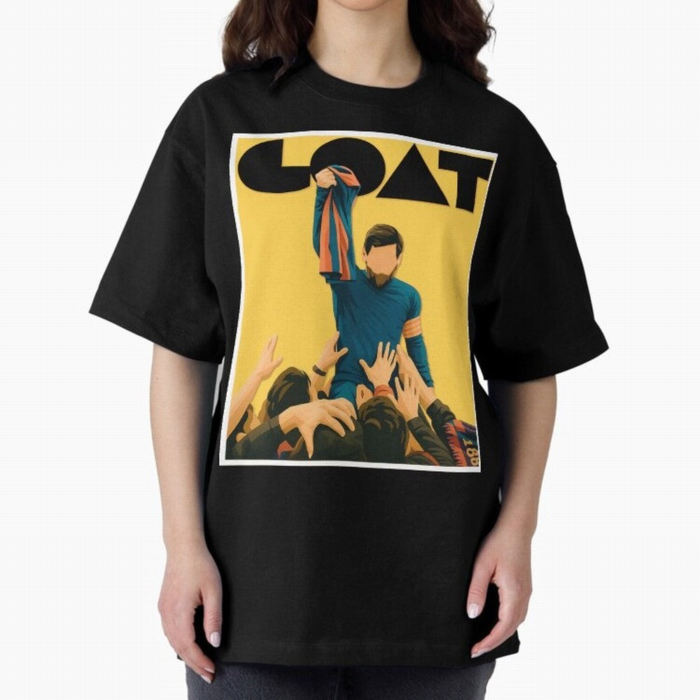Lionel Messi Men's Football GOAT T-Shirt | Argentina Retro Vintage Messi Shirt Fan Gift Oversized T-Shirt Celebrate Soccer Greatness during the FIFA World Cup 2026 USA Canada Mexico Journey through Cristiano Ronaldo Highlights, France and Portugal