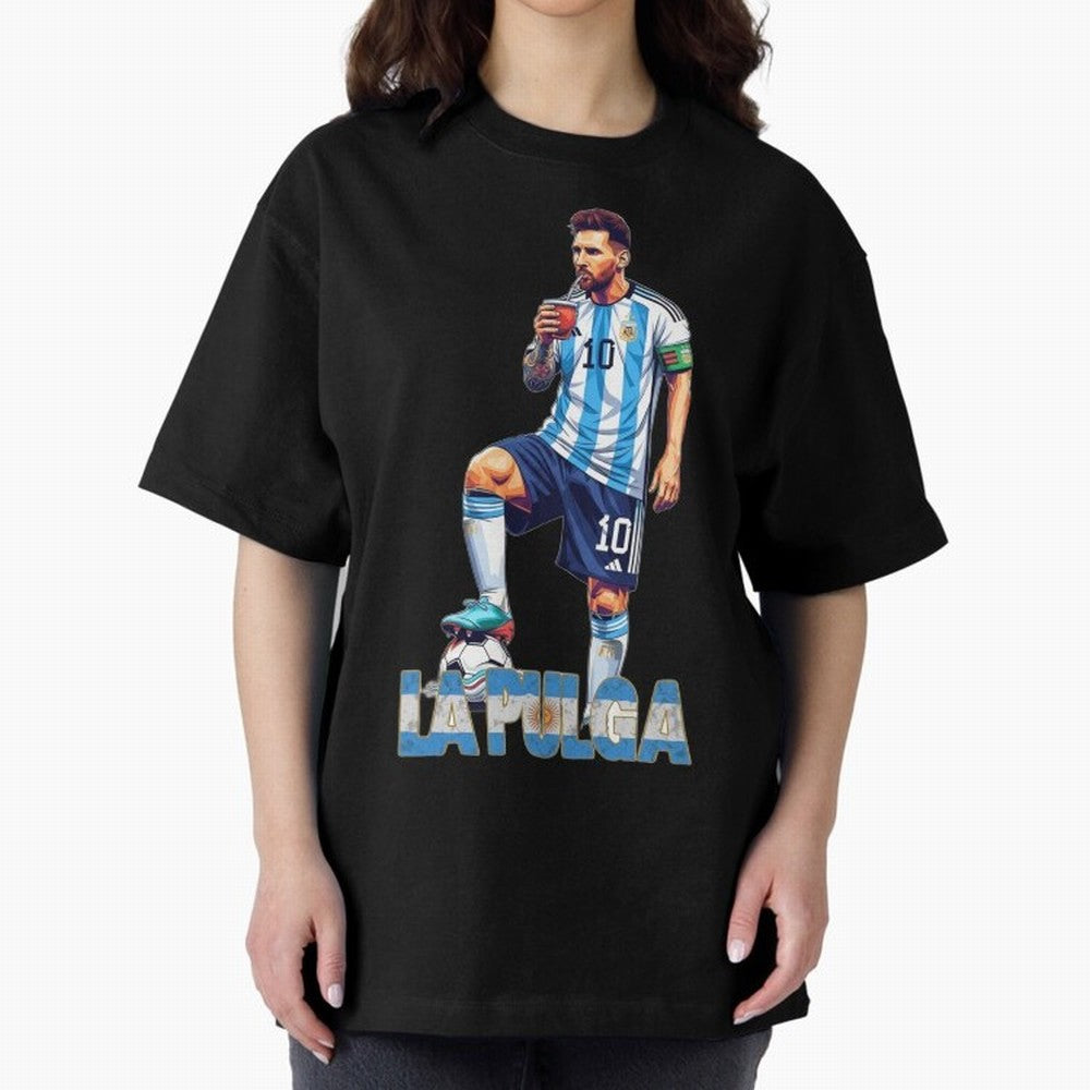 Messi the Flea Drinking Mate ¨C Unique Design by The Goat Classic T-Shirt Represent the Passion of FIFA World Cup 2026 USA Canada Mexico Connected to Cristiano Ronaldo, Haaland and CR7, Portugal Energy, Game Day Rituals, Football Legends, Country