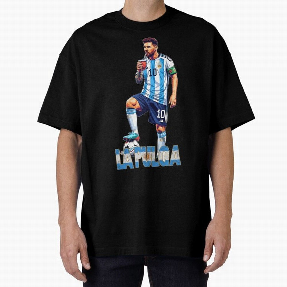 Messi the Flea Drinking Mate ¨C Unique Design by The Goat Classic T-Shirt Represent the Passion of FIFA World Cup 2026 USA Canada Mexico Connected to Cristiano Ronaldo, Haaland and CR7, Portugal Energy, Game Day Rituals, Football Legends, Country