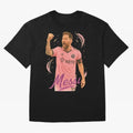 Lionel Messi Inter Miami Art ¨C Pink Jersey Football Icon Tribute	 Oversized T-Shirt Live the Energy of FIFA World Cup 2026 for Fans of Messi, CR7 and Mbappe and Portugal, Spain and Germany, Bringing Soccer Culture, Superstar Moments, National Team