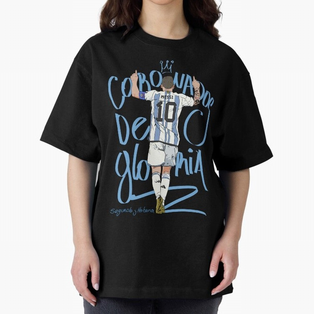 Messi, crowned with glory Active T-Shirt Live for the Drama of FIFA World Cup 2026 USA Canada Mexico Spirit, Inspired by Argentina, France and Brazil, CR7 and Messi, Retro Football Energy, Iconic Rivalries, Trophy Chase Drama and Stadium