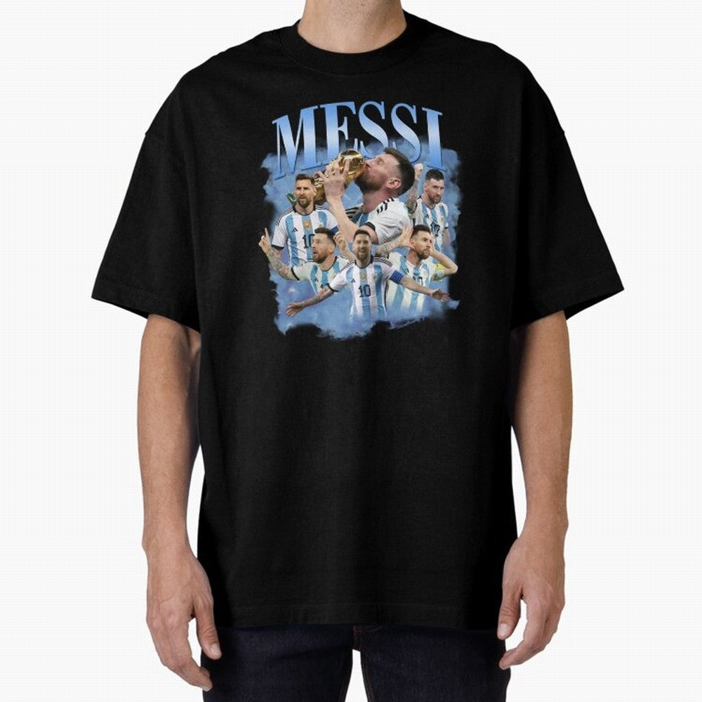 Lionel Messi Footballer Classic T-Shirt Bring Champion Energy into FIFA World Cup 2026 USA Canada Mexico for Fans of Messi and Portugal, Spain and Germany, Bringing Sports Nostalgia, International Competition, Famous Players and Unforgettable
