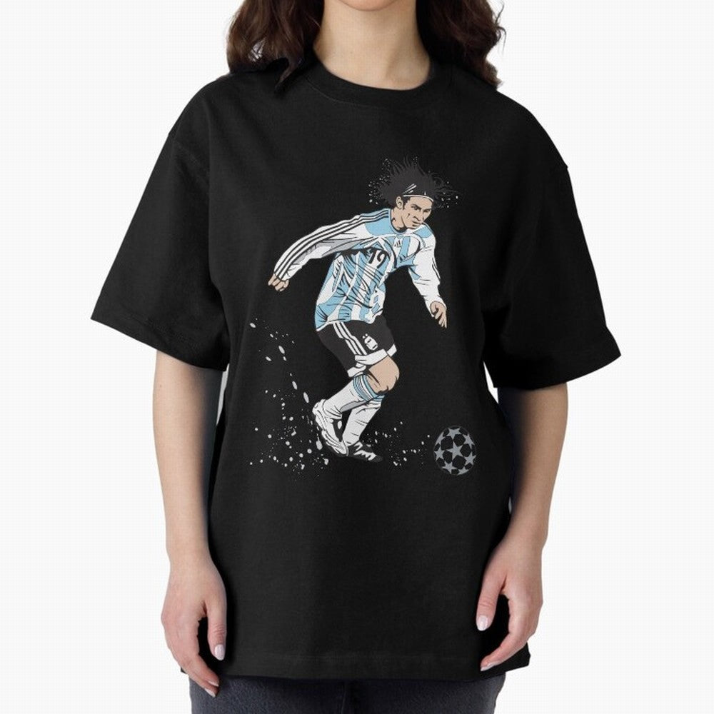 Lionel Messi runner Oversized T-Shirt Show Support during Global Football Passion for FIFA World Cup 2026, Built around Mbappe, Argentina, France and Brazil, Supporter Pride, Iconic Celebrations, Legendary Names and Global Match Day Energy; Built