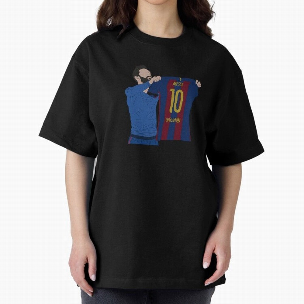 Lionel Messi | Barcelona legend Oversized T-Shirt Discover Match Day Hype around FIFA World Cup 2026, Messi, CR7 and Mbappe, Argentina and Brazil, Retro Football Energy, Iconic Rivalries, Trophy Chase Drama and Stadium Atmosphere; Ideal for
