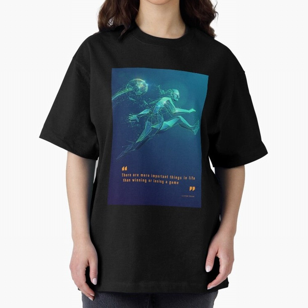 soccer football graphic Lionel Messi quotes Oversized T-Shirt Join Supporters Worldwide for Match Day Hype around FIFA World Cup 2026 USA Canada Mexico, Mbappe and Neymar, Argentina and Brazil, Vintage Soccer Flavor, Modern Football Stars, National