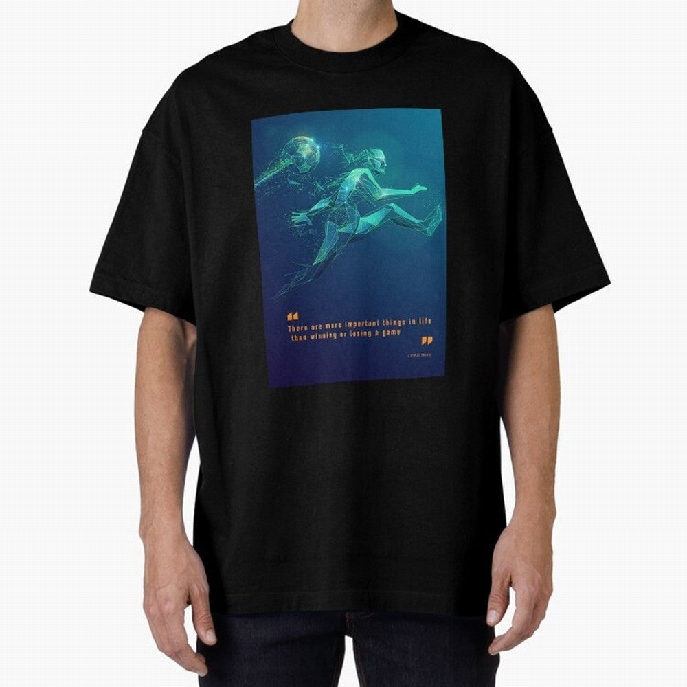 soccer football graphic Lionel Messi quotes Oversized T-Shirt Join Supporters Worldwide for Match Day Hype around FIFA World Cup 2026 USA Canada Mexico, Mbappe and Neymar, Argentina and Brazil, Vintage Soccer Flavor, Modern Football Stars, National