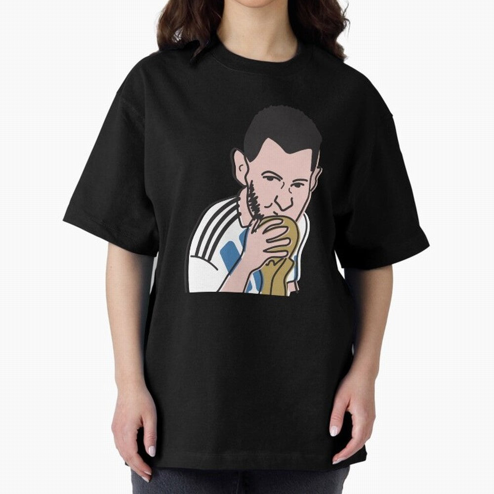 Lionel Messi in Weirdtual Reality Oversized T-Shirt Make Game Day About FIFA World Cup 2026 Group Stage for Fans of Neymar, Haaland and Cristiano Ronaldo and Germany, Bringing Global Supporter Spirit, Legendary Goals, National Colors and Tournament