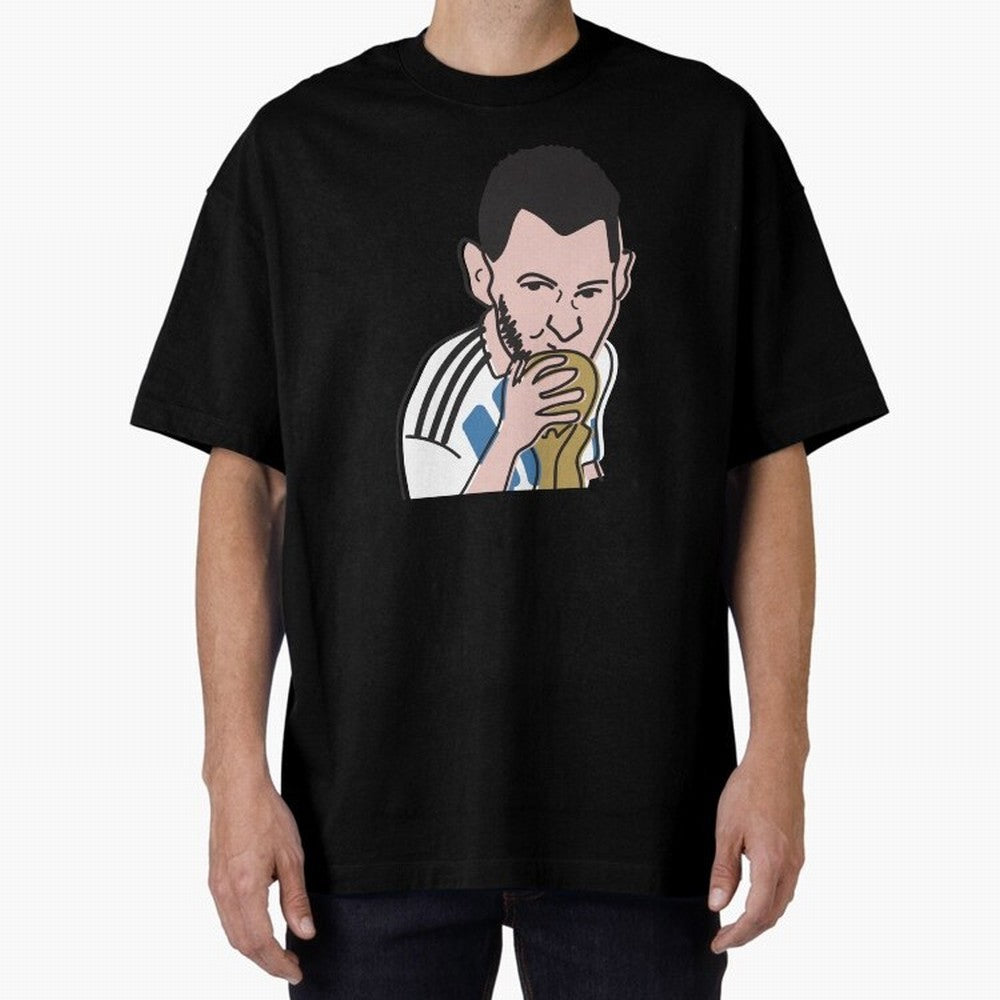 Lionel Messi in Weirdtual Reality Oversized T-Shirt Make Game Day About FIFA World Cup 2026 Group Stage for Fans of Neymar, Haaland and Cristiano Ronaldo and Germany, Bringing Global Supporter Spirit, Legendary Goals, National Colors and Tournament