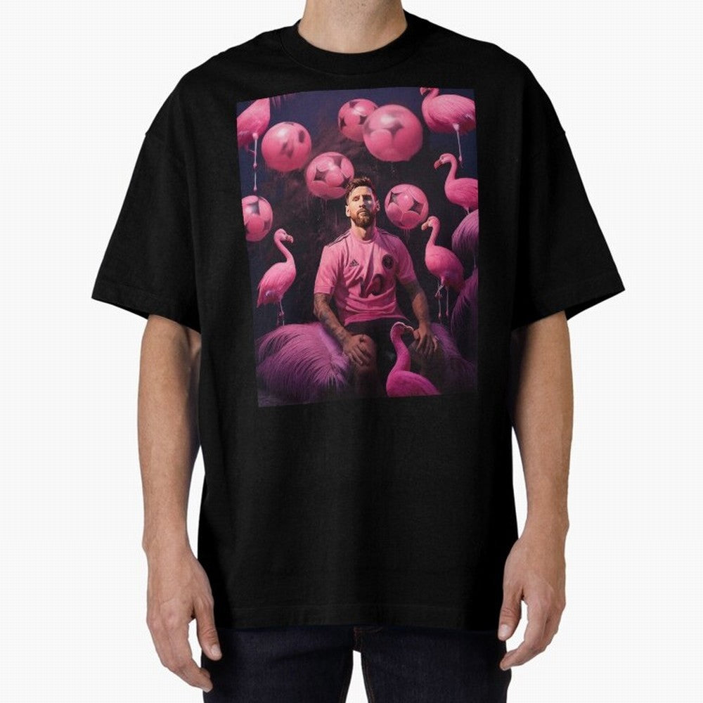 Flamingo Fantasy: Messi's Miami Elegance Active T-Shirt Celebrate National Team Dreams in FIFA World Cup 2026 USA Canada Mexico for Fans of Neymar and England, Bringing Goal Celebration Energy, Supporter Heritage, Football Icons and Worldwide