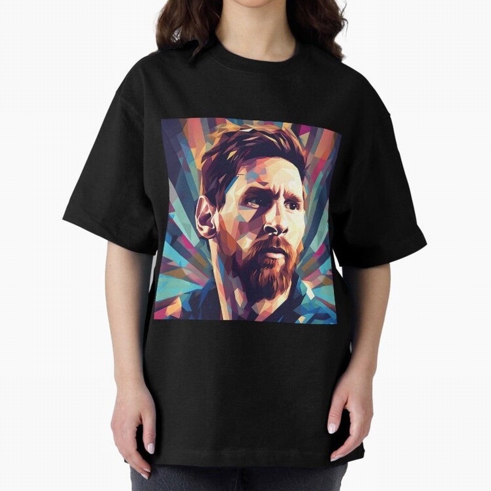 Lionel Messi Portrait Abstract Digital Art, Football Player Classic T-Shirt Follow the Final Road of FIFA World Cup 2026 USA Canada Mexico Spirit, Driven by Spain, Messi, Worldwide Fan Energy, Dramatic Goals, Stadium Lights and Championship