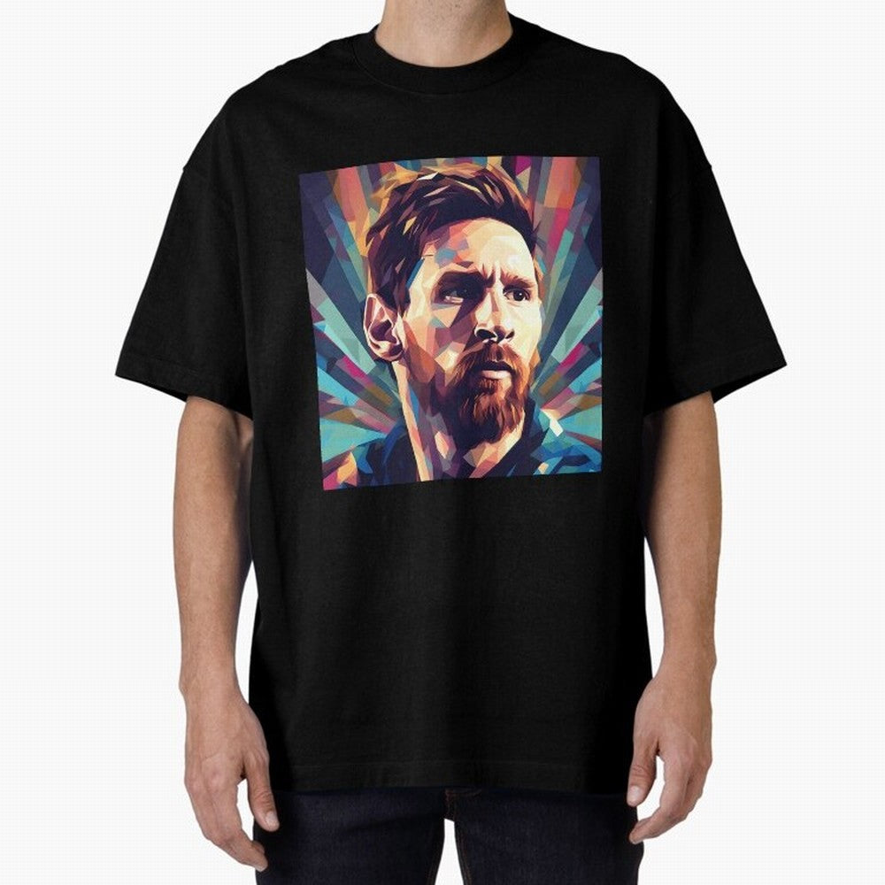 Lionel Messi Portrait Abstract Digital Art, Football Player Classic T-Shirt Follow the Final Road of FIFA World Cup 2026 USA Canada Mexico Spirit, Driven by Spain, Messi, Worldwide Fan Energy, Dramatic Goals, Stadium Lights and Championship
