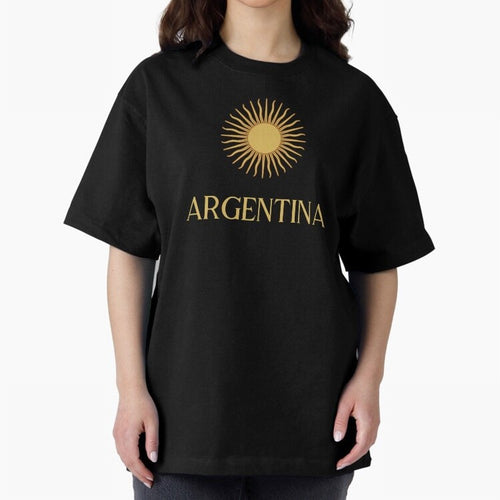 Argentina Gold Oversized T-Shirt Celebrate Fan Favorites in FIFA World Cup 2026 for Fans of Messi, CR7 and Mbappe and France and Portugal, Bringing Football Passion, Legendary Performances, Festival Vibes and Supporter Community; Built for