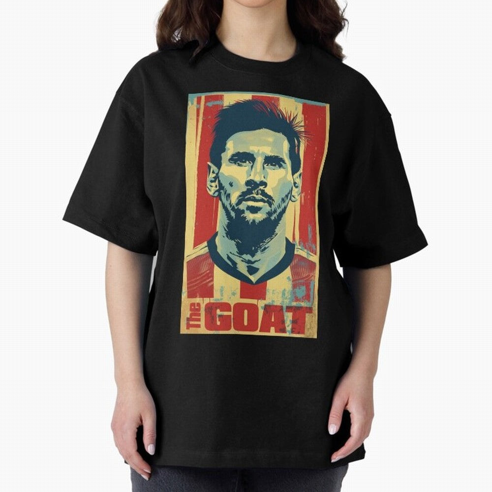 Messi The GOAT Graphic poster design Premium T-Shirt Show Support during Match Day Hype around FIFA World Cup 2026, CR7, Portugal, Spain and Germany, Football History, Final Match Energy, Crowd Noise and Once in a Lifetime Moments; Made for Die