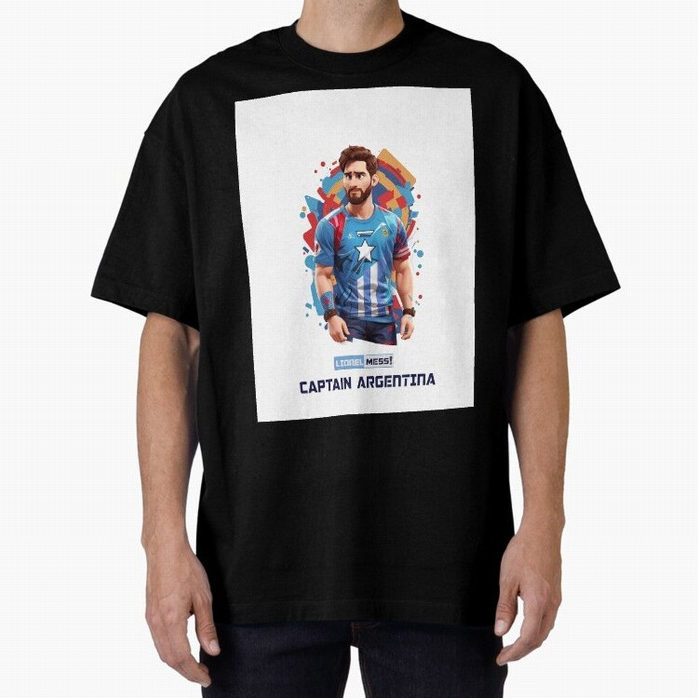 Lionel Messi Captain Argentina Graphic T-Shirt Honor Global Football Passion for FIFA World Cup 2026 Group Stage, Celebrating Neymar, Haaland and Cristiano Ronaldo, Portugal, Global Supporter Spirit, Legendary Goals, National Colors and Tournament