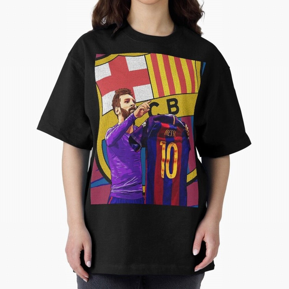 Messi Goat in FC Barcelna Graphic T-Shirt Step into Match Day Hype around FIFA World Cup 2026 USA Canada Mexico, Mbappe and Neymar, Brazil, Vintage Soccer Flavor, Modern Football Stars, National Flags and Final Night Emotion; Great for Watch