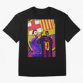 Messi Goat in FC Barcelna Graphic T-Shirt Step into Match Day Hype around FIFA World Cup 2026 USA Canada Mexico, Mbappe and Neymar, Brazil, Vintage Soccer Flavor, Modern Football Stars, National Flags and Final Night Emotion; Great for Watch