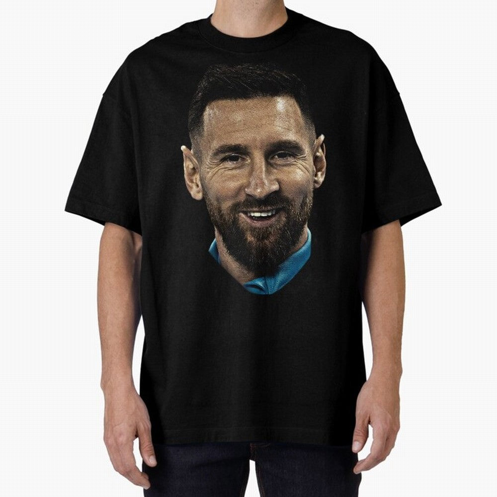 Messi Iconic Smile - Streetwear Style Portrait Premium T-Shirt Bring Home the FIFA World Cup 2026 Group Stage Journey through Neymar, Haaland and Cristiano Ronaldo Highlights, Portugal Pride, Tournament Hype, Historic Matchups, Family Viewing