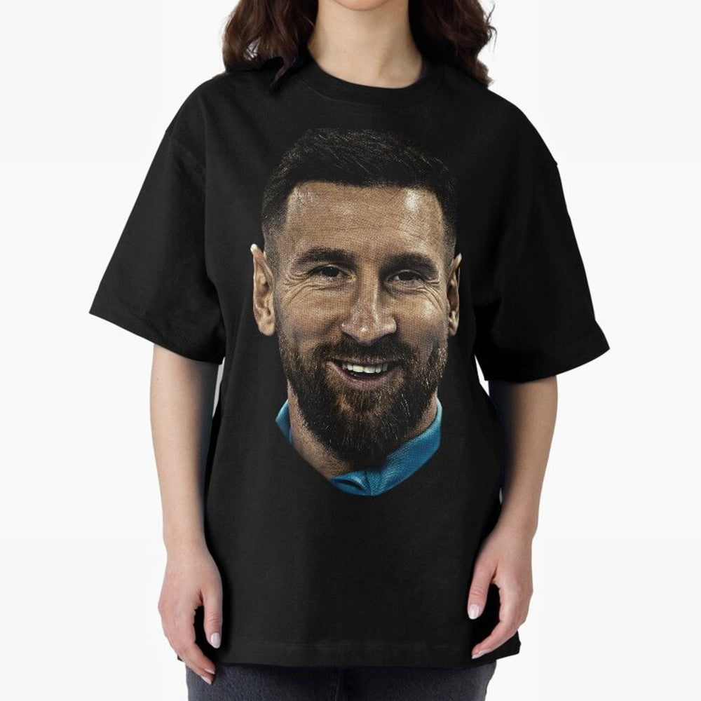 Messi Iconic Smile - Streetwear Style Portrait Premium T-Shirt Bring Home the FIFA World Cup 2026 Group Stage Journey through Neymar, Haaland and Cristiano Ronaldo Highlights, Portugal Pride, Tournament Hype, Historic Matchups, Family Viewing