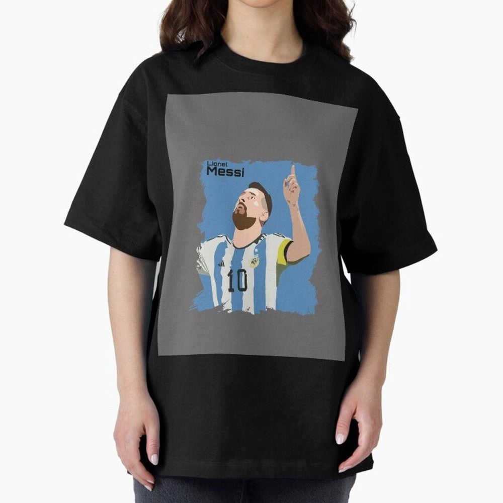 Lionel Messi Triumphant Argentina Portrait Graphic T-Shirt Capture Stadium Memories from Match Day Hype around FIFA World Cup 2026 USA Canada Mexico, Neymar, Haaland and Cristiano Ronaldo, France and Portugal, Global Supporter Spirit, Legendary