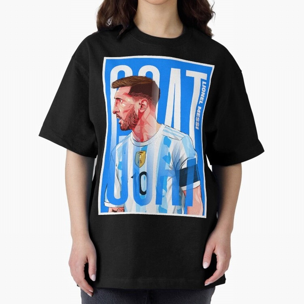 Lionel Messi The GOAT Illustration artwork Premium T-Shirt Upgrade FIFA World Cup 2026 Spirit, Capturing France and Portugal, Messi, Sports Nostalgia, International Competition, Famous Players and Unforgettable Victories; Perfect for People Who