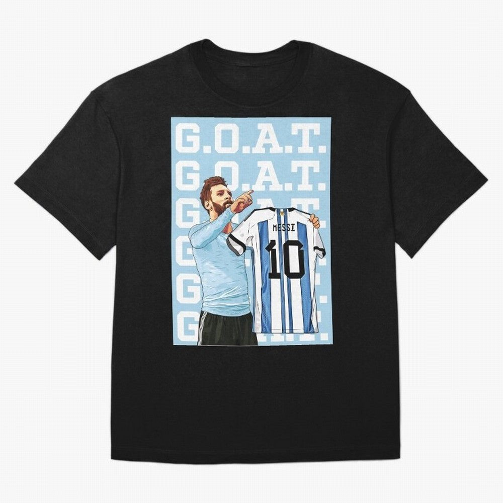 Lionel Messi Goat Premium T-Shirt Represent the Passion of the FIFA World Cup 2026 Group Stage Journey through Messi, CR7 and Mbappe Highlights, England and Germany Pride, Goal Celebration Energy, Supporter Heritage, Football Icons and Worldwide