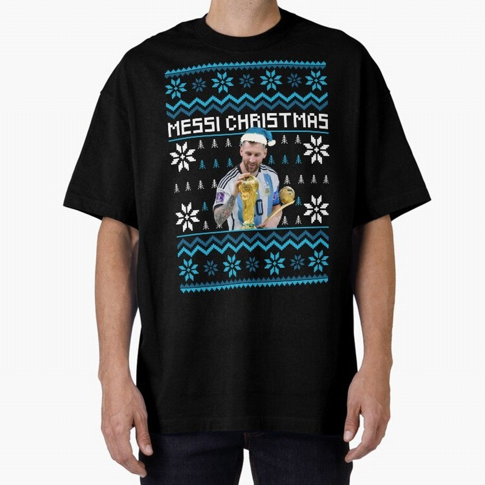 Leo Messi Christmas Ugly Sweater Design Classic T-Shirt Celebrate Golden Goal Energy in FIFA World Cup 2026 for Fans of Haaland and Mbappe and Portugal, Bringing Supporter Pride, Iconic Celebrations, Legendary Names and Global Match Day Energy;