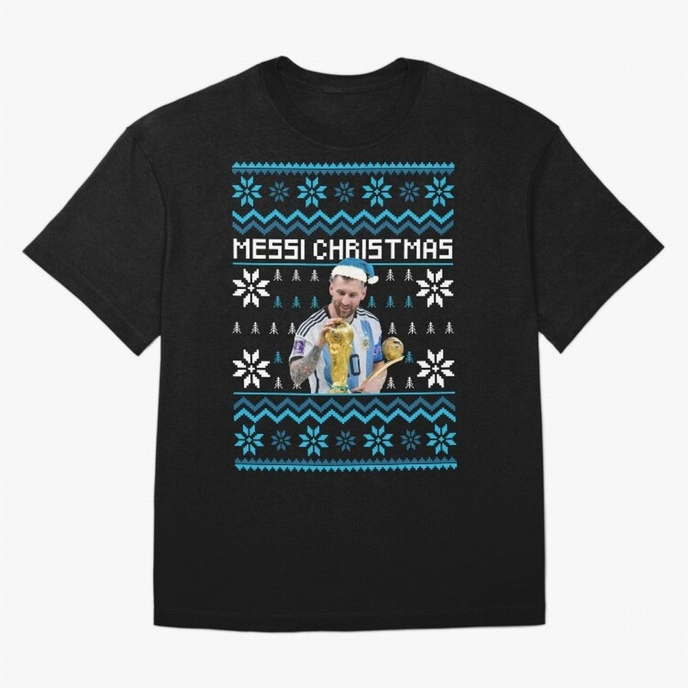 Leo Messi Christmas Ugly Sweater Design Classic T-Shirt Celebrate Golden Goal Energy in FIFA World Cup 2026 for Fans of Haaland and Mbappe and Portugal, Bringing Supporter Pride, Iconic Celebrations, Legendary Names and Global Match Day Energy;
