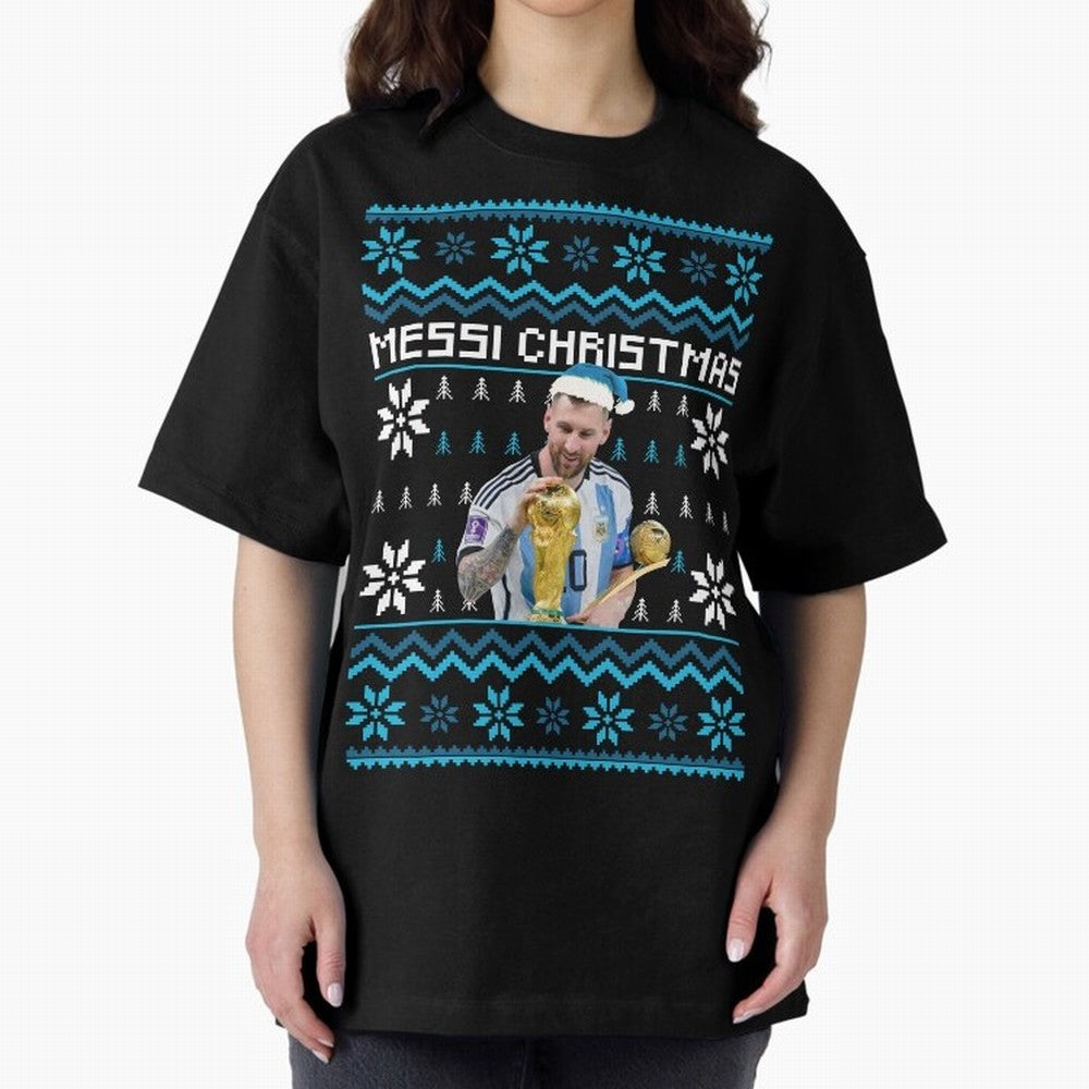 Leo Messi Christmas Ugly Sweater Design Classic T-Shirt Celebrate Golden Goal Energy in FIFA World Cup 2026 for Fans of Haaland and Mbappe and Portugal, Bringing Supporter Pride, Iconic Celebrations, Legendary Names and Global Match Day Energy;