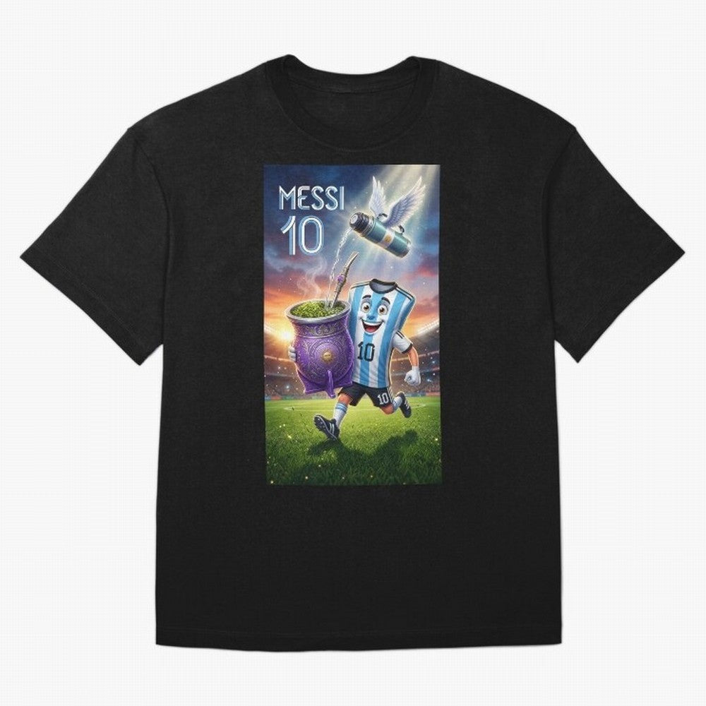 Messi 10 & Mate Magic ¨C The Soul of Argentine Football - Argentina Football Mate Mascot - Messi 10 Soccer Fan Art Oversized T-Shirt Bring Supporter Culture to Match Day Hype around FIFA World Cup 2026 USA Canada Mexico, CR7 and Messi, France and