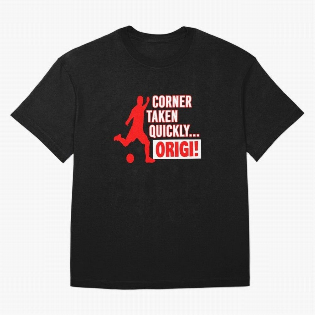 Corner Taken Quickly Origi (Red) Essential T-Shirt Celebrate Supporters United by Global Football Passion for FIFA World Cup 2026, Connected to Messi, CR7 and Mbappe, Portugal, Spain and Germany, Fan Favorite Moments, National Team Passion, Big
