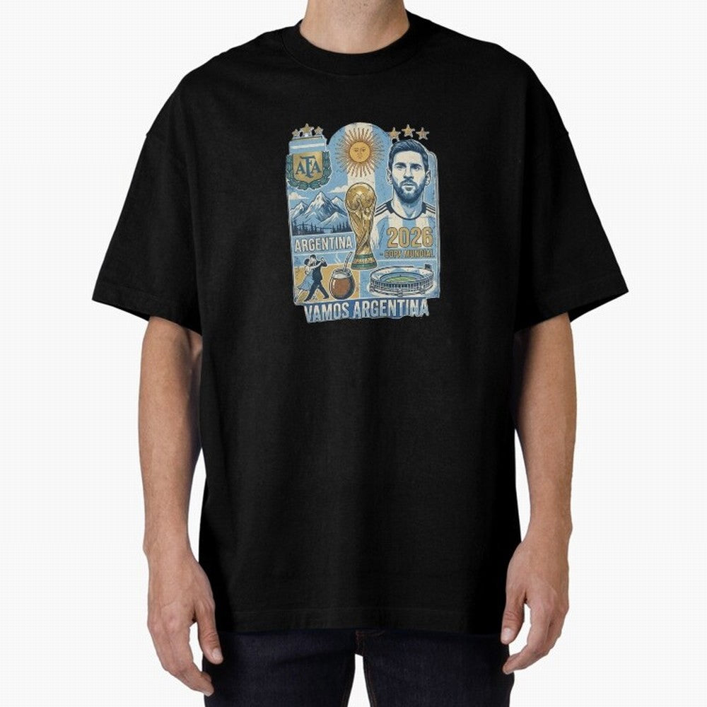 Argentina 2026 ¨C Copa Mundial Spirit Classic T-Shirt Experience Match Day Hype around FIFA World Cup 2026 Group Stage, Messi, Neymar and Mbappe, Germany, Sports Nostalgia, International Competition, Famous Players and Unforgettable Victories;