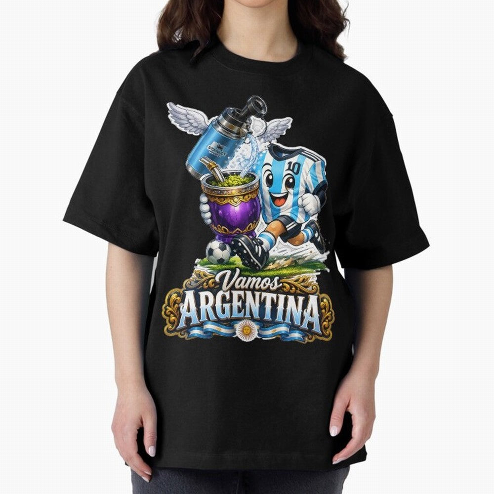 Cancha & Mate Dreams ¨C Argentina Football Heritage - Argentina Football Mate Mascot - Messi 10 Soccer Fan Art Classic T-Shirt Create FIFA World Cup 2026 Group Stage for Fans of Haaland and Portugal, Spain and Germany, Bringing Championship Spirit,