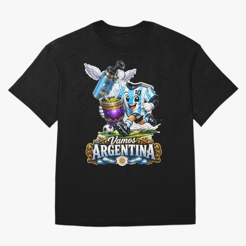Cancha & Mate Dreams ¨C Argentina Football Heritage - Argentina Football Mate Mascot - Messi 10 Soccer Fan Art Classic T-Shirt Create FIFA World Cup 2026 Group Stage for Fans of Haaland and Portugal, Spain and Germany, Bringing Championship Spirit,
