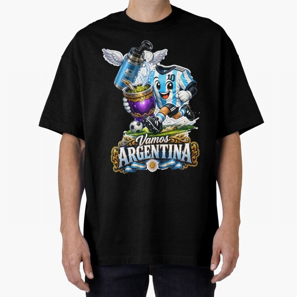 Cancha & Mate Dreams ¨C Argentina Football Heritage - Argentina Football Mate Mascot - Messi 10 Soccer Fan Art Classic T-Shirt Create FIFA World Cup 2026 Group Stage for Fans of Haaland and Portugal, Spain and Germany, Bringing Championship Spirit,