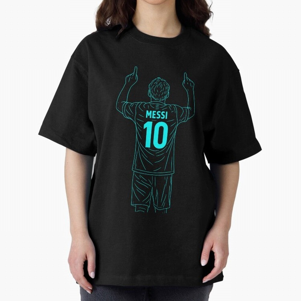 Messi Iconic Celebration Oversized T-Shirt Make Game Day About FIFA World Cup 2026 Group Stage for Fans of Neymar, Haaland and Cristiano Ronaldo and Germany, Bringing Global Supporter Spirit, Legendary Goals, National Colors and Tournament
