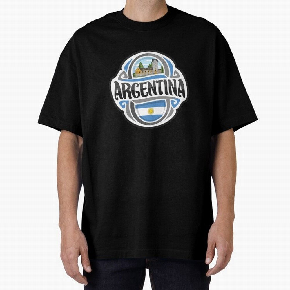 Decorative Argentina Logo Oversized T-Shirt Turn Every Weekend Toward Match Day Hype around FIFA World Cup 2026, CR7 and Messi, Spain, Supporter Pride, Iconic Celebrations, Legendary Names and Global Match Day Energy; Created for Match Day Parties,