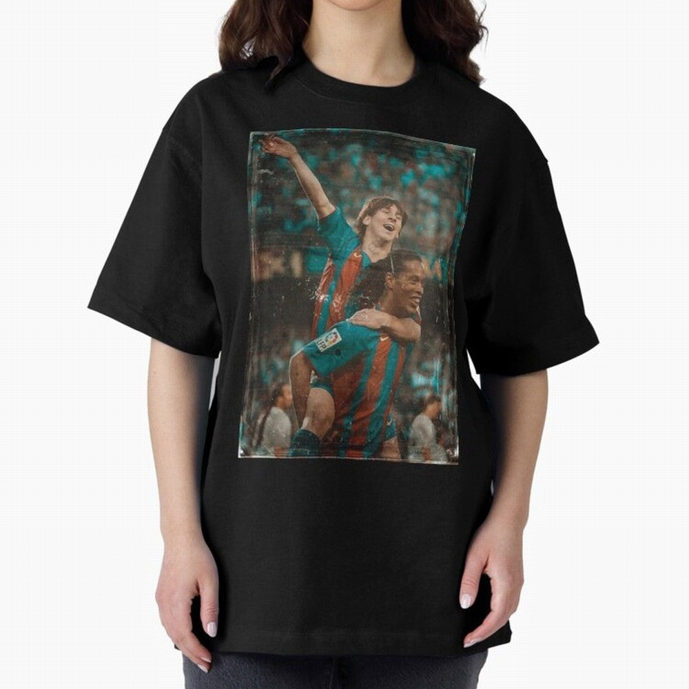 Messi and Ronaldinho Celebration Classic T-Shirt Represent Football Lovers during the FIFA World Cup 2026 Group Stage Journey through CR7 Highlights, England Pride, Retro Football Energy, Iconic Rivalries, Trophy Chase Drama and Stadium Atmosphere;