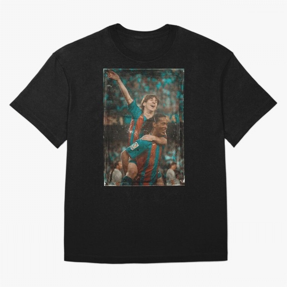 Messi and Ronaldinho Celebration Classic T-Shirt Represent Football Lovers during the FIFA World Cup 2026 Group Stage Journey through CR7 Highlights, England Pride, Retro Football Energy, Iconic Rivalries, Trophy Chase Drama and Stadium Atmosphere;