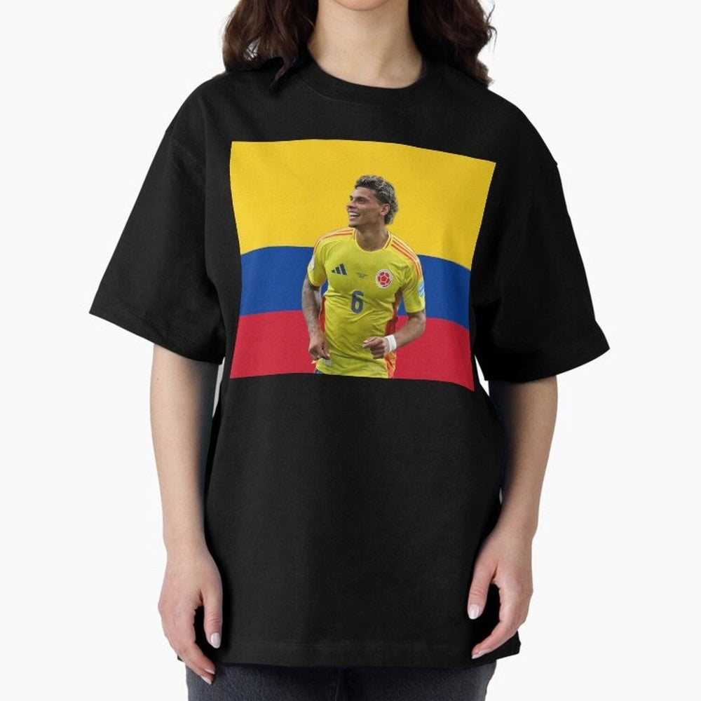 Richard Rios Colombian Flag Oversized T-Shirt Celebrate Football Dreams Across FIFA World Cup 2026 Group Stage Celebrating Neymar, Haaland and Cristiano Ronaldo, Brazil, Portugal and Argentina Energy, Football Festival Excitement, Trophy Ambitions,