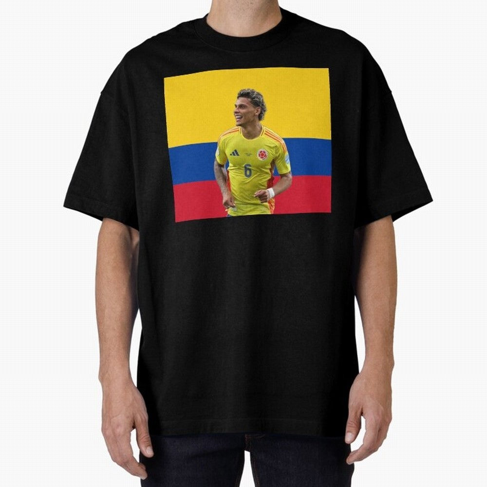 Richard Rios Colombian Flag Oversized T-Shirt Celebrate Football Dreams Across FIFA World Cup 2026 Group Stage Celebrating Neymar, Haaland and Cristiano Ronaldo, Brazil, Portugal and Argentina Energy, Football Festival Excitement, Trophy Ambitions,