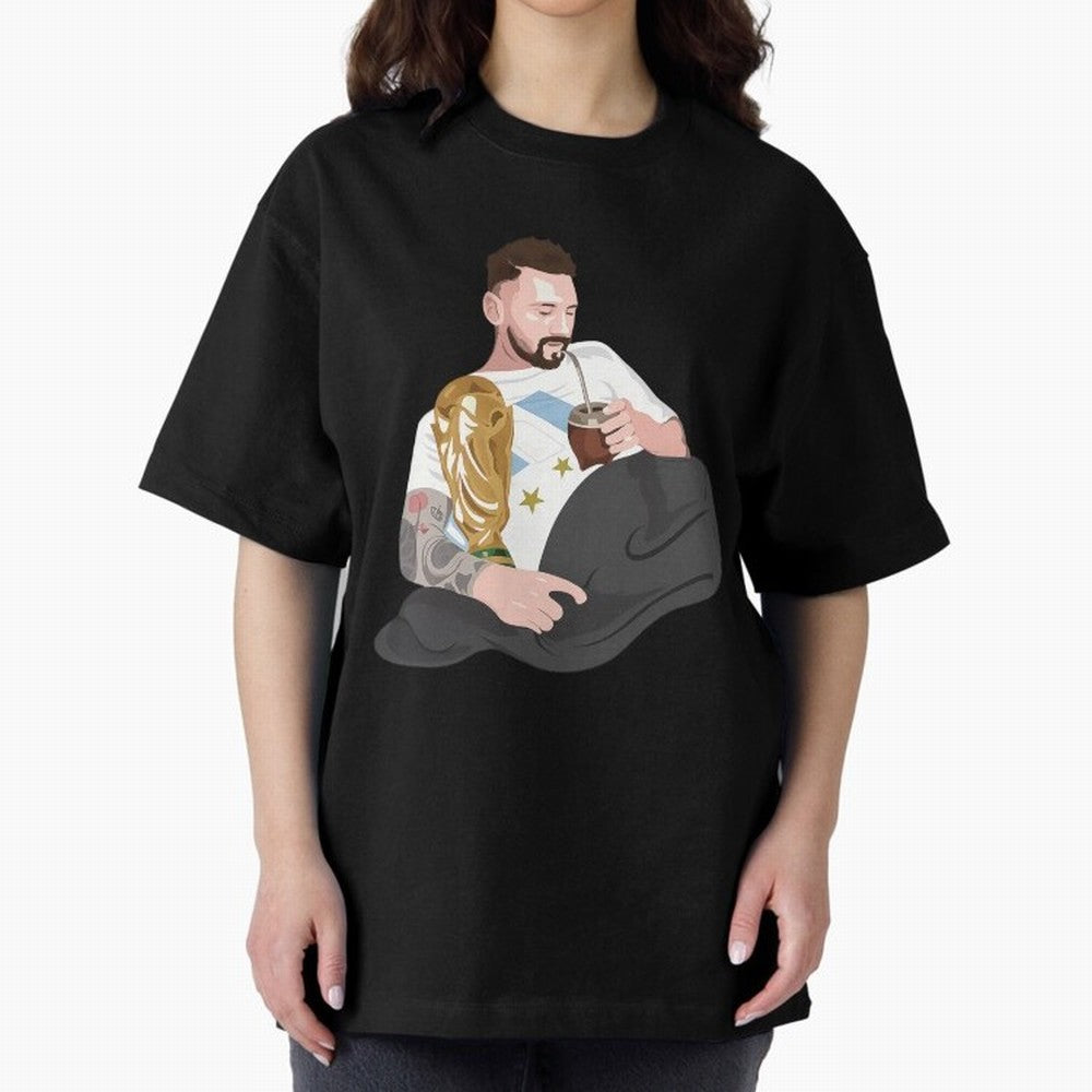 Messi with the World Cup and drinking mate Classic T-Shirt Support FIFA World Cup 2026 Group Stage Highlighting Haaland, Brazil Energy, Game Day Rituals, Football Legends, Country Pride and the Road to the Final; Ideal for Fans Who Follow Messi,