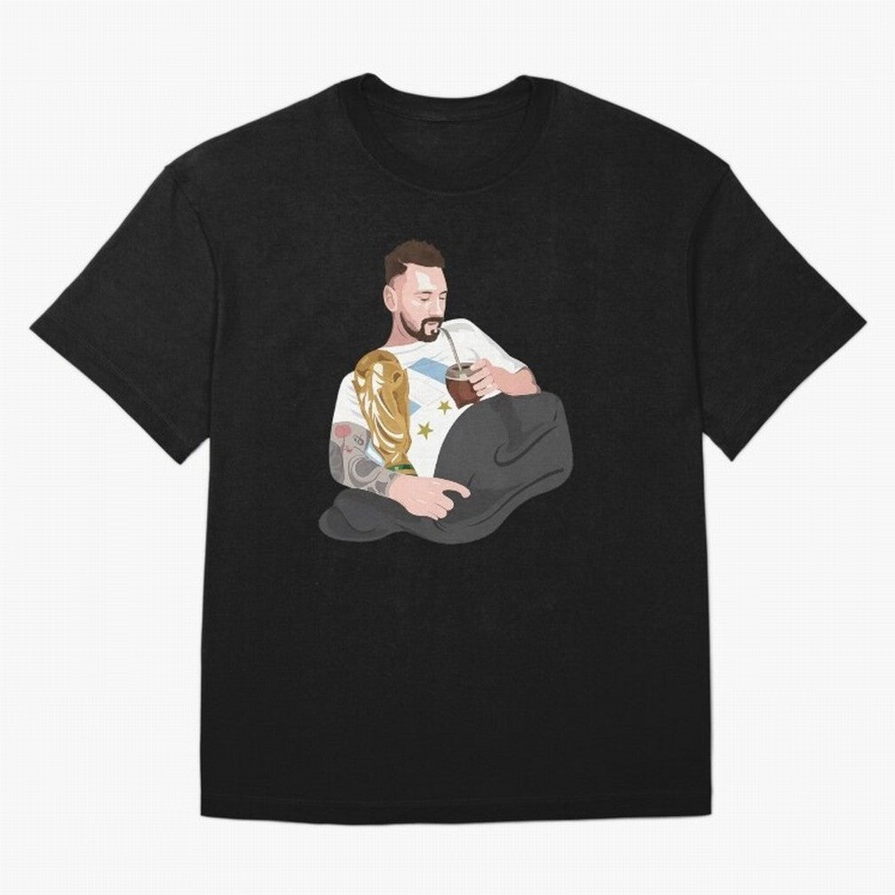 Messi with the World Cup and drinking mate Classic T-Shirt Support FIFA World Cup 2026 Group Stage Highlighting Haaland, Brazil Energy, Game Day Rituals, Football Legends, Country Pride and the Road to the Final; Ideal for Fans Who Follow Messi,